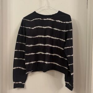 Black and White Tie-Dye Top